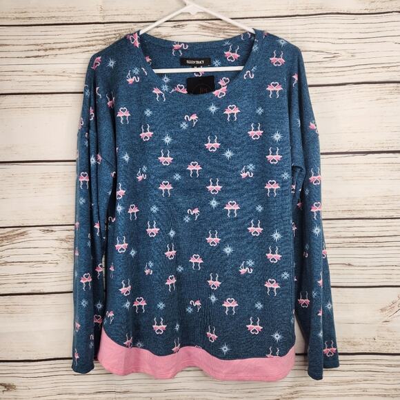 Ellen Tracy Women's Flamingo Super Soft Lounge Top Size Medium Cozy - Picture 2 of 8